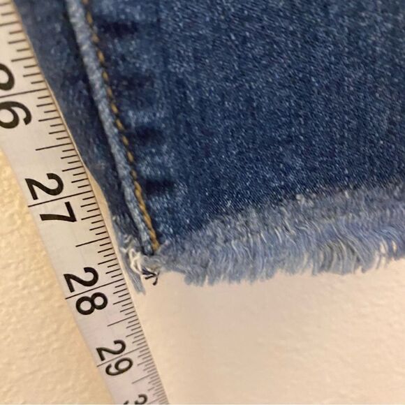 JustUSA mid high rise frayed hem stretch skinny jeans dark wash size 26 /28L - Picture 9 of 11